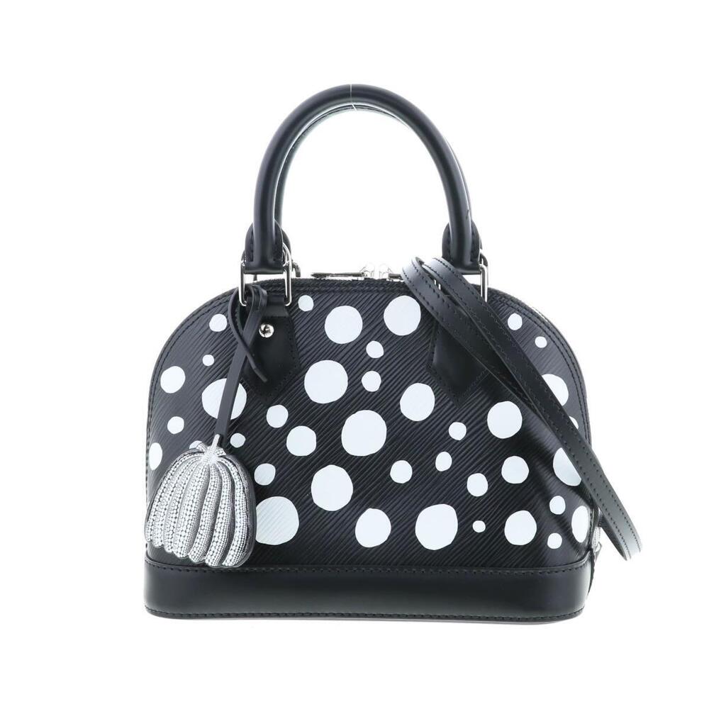LOUIS VUITTON Alma Yayoi Kusama Epi Noir Black Bag Handbag Black